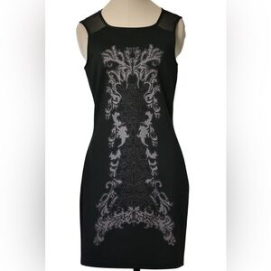BLACK SLEEVELESS BODYCON BEADED DRESS
